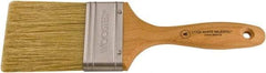Wooster Brush - 2-1/2" Flat Hog Varnish Brush - 3-3/16" Bristle Length, 6-1/2" Maple Beavertail Handle - Industrial Tool & Supply
