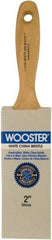 Wooster Brush - 2" Flat Hog Varnish Brush - 3-3/16" Bristle Length, 6-1/2" Maple Beavertail Handle - Industrial Tool & Supply