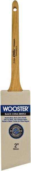 Wooster Brush - 2" Angled Hog Sash Brush - 2-7/16" Bristle Length, 7-7/8" Maple Rattail Handle - Industrial Tool & Supply