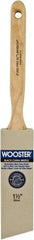 Wooster Brush - 1-1/2" Angled Hog Sash Brush - 2-7/16" Bristle Length, 8" Maple Fluted Handle - Industrial Tool & Supply