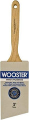 Wooster Brush - 3" Angled Hog Sash Brush - 3-7/16" Bristle Length, 8" Maple Fluted Handle - Industrial Tool & Supply