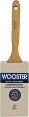Wooster Brush - 3" Flat Hog Sash Brush - 3-7/16" Bristle Length, 6-1/8" Maple Fluted Handle - Industrial Tool & Supply