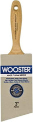 Wooster Brush - 3" Angled Hog Varnish Brush - 2-15/16" Bristle Length, 5-1/8" Maple Beavertail Handle - Industrial Tool & Supply
