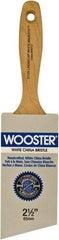 Wooster Brush - 2-1/2" Angled Hog Varnish Brush - 2-15/16" Bristle Length, 5-1/8" Maple Beavertail Handle - Industrial Tool & Supply