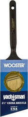 Wooster Brush - 2-1/2" Angled Hog Sash Brush - 2-11/16" Bristle Length, 5-1/8" Plastic Fluted Handle - Industrial Tool & Supply