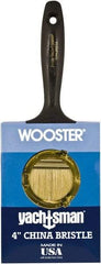 Wooster Brush - 4" Flat Hog Wall Brush - 3-3/16" Bristle Length, 6-1/4" Plastic Beavertail Handle - Industrial Tool & Supply