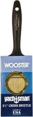 Wooster Brush - 2-1/2" Flat Hog Varnish Brush - 2-11/16" Bristle Length, 6-1/4" Plastic Beavertail Handle - Industrial Tool & Supply