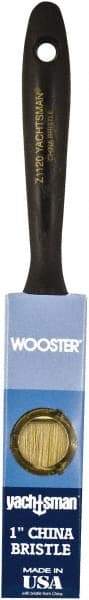 Wooster Brush - 1" Flat Hog Varnish Brush - 2-3/16" Bristle Length, 6-1/2" Plastic Beavertail Handle - Industrial Tool & Supply