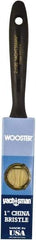 Wooster Brush - 1" Flat Hog Varnish Brush - 2-3/16" Bristle Length, 6-1/2" Plastic Beavertail Handle - Industrial Tool & Supply