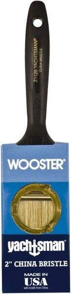 Wooster Brush - 2" Flat Hog Varnish Brush - 2-7/16" Bristle Length, 6-1/4" Plastic Beavertail Handle - Industrial Tool & Supply