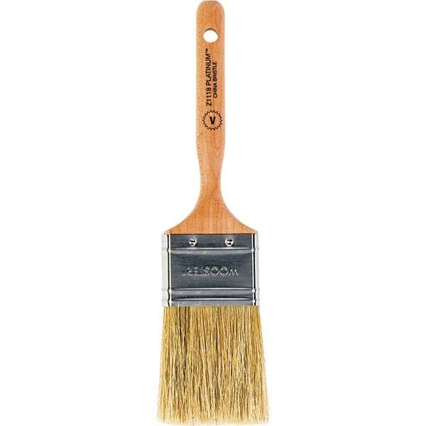 Wooster Brush - 2" Flat Hog Varnish Brush - 2-11/16" Bristle Length, 5-1/8" Maple Dowel Handle - Industrial Tool & Supply