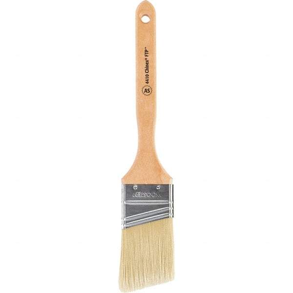 Wooster Brush - 2" Angled Synthetic Sash Brush - 2-11/16" Bristle Length, 7-7/8" Maple Fluted Handle - Industrial Tool & Supply