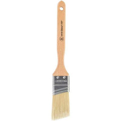 Wooster Brush - 1-1/2" Angled Synthetic Sash Brush - 2-7/16" Bristle Length, 7-7/8" Maple Fluted Handle - Industrial Tool & Supply