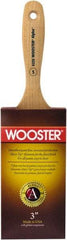 Wooster Brush - 3" Oval Synthetic Varnish Brush - 3-7/16" Bristle Length, 6-1/4" Maple Beavertail Handle - Industrial Tool & Supply
