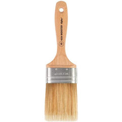 Wooster Brush - 2-1/2" Oval Synthetic Varnish Brush - 3-3/16" Bristle Length, 6-1/4" Maple Beavertail Handle - Industrial Tool & Supply