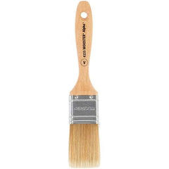 Wooster Brush - 1-1/2" Flat Synthetic Varnish Brush - 2-7/16" Bristle Length, 6-1/2" Maple Beavertail Handle - Industrial Tool & Supply
