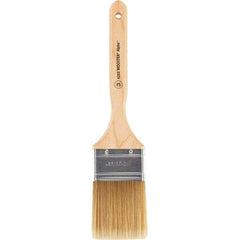 Wooster Brush - 2-1/2" Flat Synthetic Sash Brush - 2-15/16" Bristle Length, 7-7/8" Maple Fluted Handle - Industrial Tool & Supply