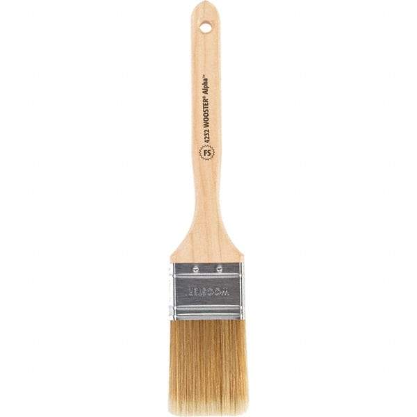 Wooster Brush - 2" Flat Synthetic Sash Brush - 2-11/16" Bristle Length, 7-7/8" Maple Fluted Handle - Industrial Tool & Supply