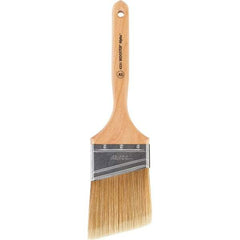Wooster Brush - 3" Angled Synthetic Sash Brush - 3-3/16" Bristle Length, 7-7/8" Maple Fluted Handle - Industrial Tool & Supply