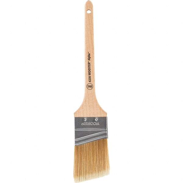 Wooster Brush - 2" Angled Synthetic Sash Brush - 2-7/16" Bristle Length, 8" Maple Rattail Handle - Industrial Tool & Supply