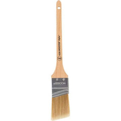 Wooster Brush - 1-1/2" Angled Synthetic Sash Brush - 2-3/16" Bristle Length, 8" Maple Rattail Handle - Industrial Tool & Supply
