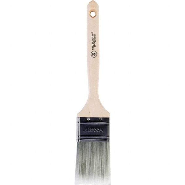 Wooster Brush - 2" Flat Synthetic Sash Brush - 2-11/16" Bristle Length, 7-3/4" Wood Fluted Handle - Industrial Tool & Supply