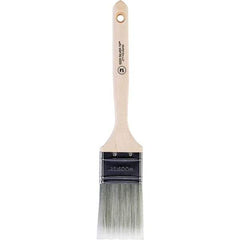 Wooster Brush - 2" Flat Synthetic Sash Brush - 2-11/16" Bristle Length, 7-3/4" Wood Fluted Handle - Industrial Tool & Supply
