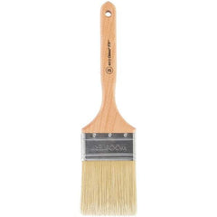 Wooster Brush - 3" Flat Synthetic Sash Brush - 3-3/16" Bristle Length, 7-7/8" Maple Fluted Handle - Industrial Tool & Supply