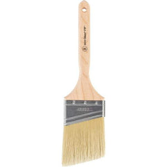Wooster Brush - 3" Angled Synthetic Sash Brush - 3-3/16" Bristle Length, 7-7/8" Maple Fluted Handle - Industrial Tool & Supply