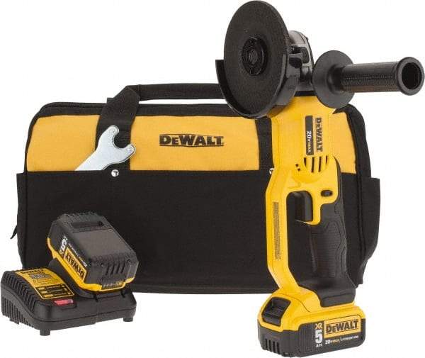 DeWALT - 4-1/2" Wheel Diam, 7,000 RPM, Cordless Angle & Disc Grinder - 5/8" Spindle - Industrial Tool & Supply