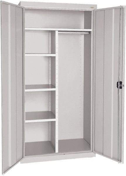 Sandusky Lee - 5 Shelf Combination Storage Cabinet - Steel, 46" Wide x 24" Deep x 72" High, Dove Gray - Industrial Tool & Supply
