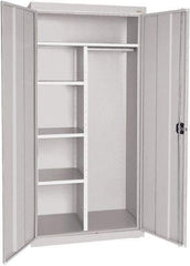 Sandusky Lee - 5 Shelf Combination Storage Cabinet - Steel, 46" Wide x 24" Deep x 72" High, Dove Gray - Industrial Tool & Supply