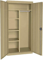 Sandusky Lee - 5 Shelf Combination Storage Cabinet - Steel, 46" Wide x 24" Deep x 72" High, Tropic Sand - Industrial Tool & Supply