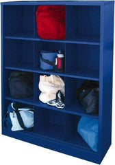 Sandusky Lee - 4 Shelf, Closed Shelving Cubby Cabinet - 46 Inch Wide x 18 Inch Deep x 66 Inch High, Blue - Industrial Tool & Supply