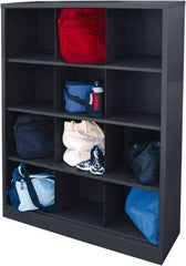 Sandusky Lee - 4 Shelf, Closed Shelving Cubby Cabinet - 46 Inch Wide x 18 Inch Deep x 66 Inch High, Charcoal - Industrial Tool & Supply