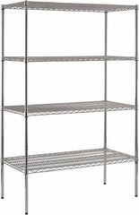 Sandusky Lee - 4 Shelf Wire Shelving Unit - 48" Wide x 24" Deep x 74" High, - Industrial Tool & Supply