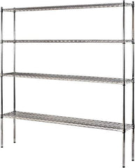 Sandusky Lee - 4 Shelf Wire Shelving Unit - 72" Wide x 12" Deep x 74" High, - Industrial Tool & Supply
