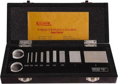 SPI - 9 Piece, 1/16 to 2", Grade AS-1, Steel Gage Block Set - Rectangular, 0.000016" Tolerance - Industrial Tool & Supply