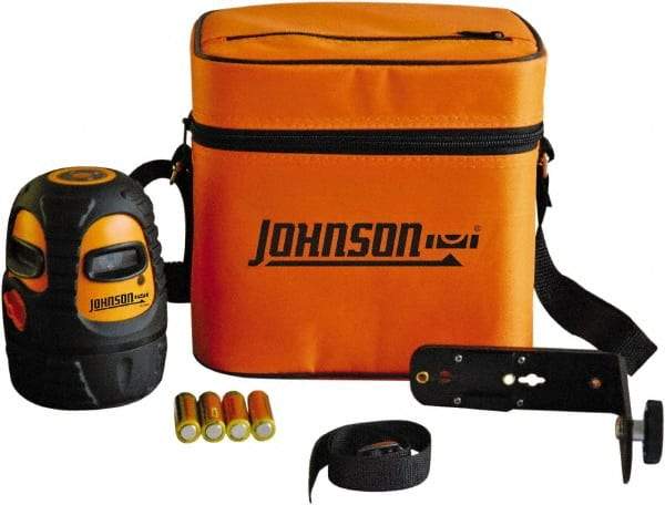 Johnson Level & Tool - 1 Beam 200' (Interior) 300' (Exterior) Max Range Self Leveling Line Laser - Red Beam, 1/8" at 50' Accuracy, 3-3/4" Long x 5-1/4" High, Battery Included - Industrial Tool & Supply