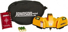 Johnson Level & Tool - 2 Beam 65' (Interior) Max Range Line Laser Level - Red Beam, 1/16" at 20' Accuracy, 6-1/2" Long x 4" Wide x 6-1/2" High, Battery Included - Industrial Tool & Supply