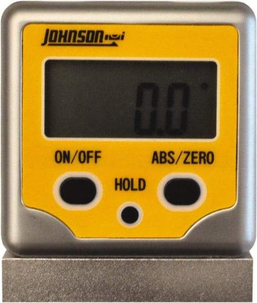 Johnson Level & Tool - (2) 180° Measuring Range, Magnetic Base Digital Protractor - 0.10° Resolution, Accuracy Up to 0.10°, CR2032 Lithium Battery Not Included - Industrial Tool & Supply