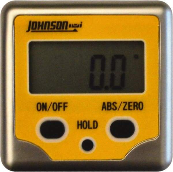 Johnson Level & Tool - (2) 180° Measuring Range, Magnetic Base Digital Protractor - 0.10° Resolution, Accuracy Up to 0.10°, CR2032 Lithium Battery Not Included - Industrial Tool & Supply