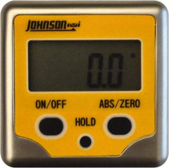 Johnson Level & Tool - (2) 180° Measuring Range, Magnetic Base Digital Protractor - 0.10° Resolution, Accuracy Up to 0.10°, CR2032 Lithium Battery Not Included - Industrial Tool & Supply