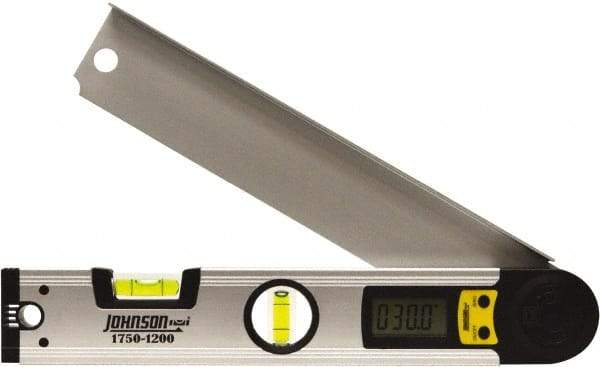 Johnson Level & Tool - 225° Measuring Range, Digital Protractor - 0.1° Resolution, 12 Inch Long Blade, Accuracy Up to 0.3°, CR2032 Lithium Battery Not Included - Industrial Tool & Supply
