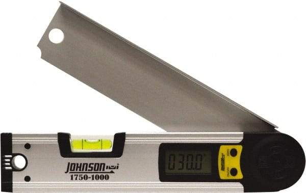 Johnson Level & Tool - 225° Measuring Range, Digital Protractor - 0.01° Resolution, 10 Inch Long Blade, Accuracy Up to 0.03°, CR2032 Lithium Battery Not Included - Industrial Tool & Supply