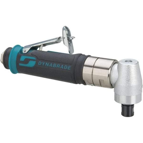 Dynabrade - 1/4" Collet, Angle Handle, Air Angle Die Grinder - 3,200 RPM, Rear Exhaust, 26 CFM, 0.4 hp, 90 psi, 1/4 NPT Inlet - Industrial Tool & Supply