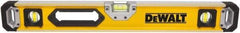 DeWALT - Magnetic 24" Long 3 Vial Box Beam Level - Aluminum, Yellow - Industrial Tool & Supply