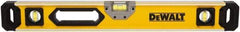 DeWALT - Magnetic 78" Long 3 Vial Box Beam Level - Aluminum, Yellow - Industrial Tool & Supply