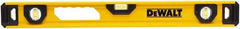 DeWALT - 48" Long 3 Vial I-Beam Level - Aluminum, Yellow - Industrial Tool & Supply