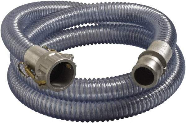 Alliance Hose & Rubber - 1-1/2" Inside x 1.88" Outside Diam, Food & Beverage Hose - 4" Bend Radius, Clear, 10' Long, 50 Max psi, 29 Vacuum Rating - Industrial Tool & Supply
